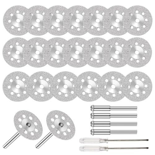 20 Stück Diamant Trennscheiben, Mini Diamantscheibe, Massive Mini-Diamant-Sägeblätter,Geeignet für Steinglasfliesen,mit 4 Stück Pleuelstangen,2 Stück Schraubendreher 20 Stück Diamant Trennscheiben, Mini Diamantscheibe, Massive Mini-Diamant-Sägeblätter,Geeignet für Steinglasfliesen,mit 4 Stück Pleuelstangen,2 Stück Schraubendreher von Roinaid