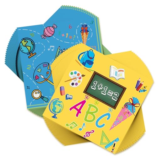 40 Blatt Einschulung Deko Servietten, Deko Einschulung Junge, Schulanfang Tischdeko, 2025 Schulservietten Serviettenmit Rechenaufgaben und Doppelbuchstaben von Roinaid