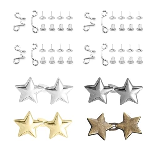 Hosen Enger Machen Clip,8 PCS Hose Enger Machen Clip,Hosenbund Enger Machen,Hosenknopf Zum Enger Machen,Verstellbare Nagelfreie Taillenschnallen Sterne Hosenbund Enger Machen für Jeans Röcke Hosen Enger Machen Clip,8 PCS Hose Enger Machen Clip,Hosenbund Enger Machen,Hosenknopf Zum Enger Machen,Verstellbare Nagelfreie Taillenschnallen Sterne Hosenbund Enger Machen für Jeans Röcke von Roinaid