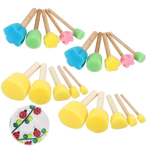 Roinaid 20 Stück Schwammpinsel Kinder Schwammpinsel Schaumstoffpinsel Malschwamm Schwamm Kunstunterricht Kinder, Stupfpinsel Schaumstoff Pinsel für DIY Malerei Handwerk Basteln. Roinaid 20 Stück Schwammpinsel Kinder Schwammpinsel Schaumstoffpinsel Malschwamm Schwamm Kunstunterricht Kinder, Stupfpinsel Schaumstoff Pinsel für DIY Malerei Handwerk Basteln. von Roinaid