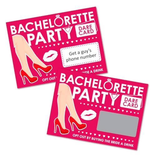 Bachelorette Dare Kartenspiel - 25 lustige Rubbel-Herausforderungen für Mädchennacht, Brautparty, Brautstamm, Partygeschenke & Spiele - lustiges Spiel für Brautjungfern & zukünftige Braut, Hot Pink Bachelorette Dare Kartenspiel - 25 lustige Rubbel-Herausforderungen für Mädchennacht, Brautparty, Brautstamm, Partygeschenke & Spiele - lustiges Spiel für Brautjungfern & zukünftige Braut, Hot Pink von RokAPary