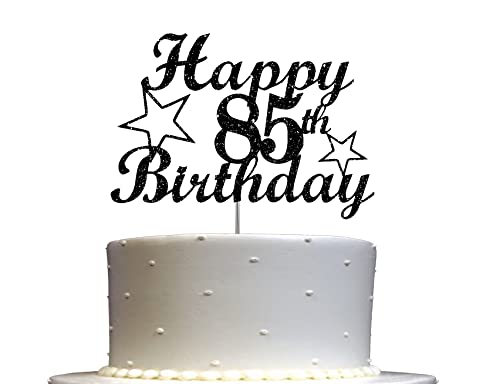 Tortenaufsatz zum 85. Geburtstag, schwarzer Glitzer, 85. Party-Dekoration, Premium-Qualität, stabiler doppelseitiger Glitzer, Acrylstab. Hergestellt in den USA Tortenaufsatz zum 85. Geburtstag, schwarzer Glitzer, 85. Party-Dekoration, Premium-Qualität, stabiler doppelseitiger Glitzer, Acrylstab. Hergestellt in den USA von RokAPary