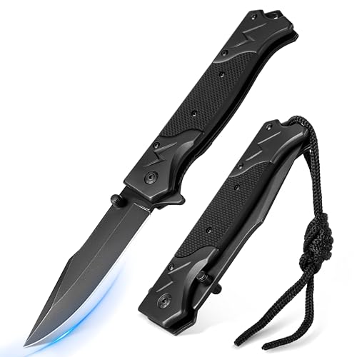 Rolgno Taschenmesser Klappmesser, Edelstahl Tragbares Outdoor Messer, Rutschfeste EDC Einhandmesser Survival Messer mit Liner-Lock & Taschenclip, Männer Geschenk Rolgno Taschenmesser Klappmesser, Edelstahl Tragbares Outdoor Messer, Rutschfeste EDC Einhandmesser Survival Messer mit Liner-Lock & Taschenclip, Männer Geschenk von Rolgno