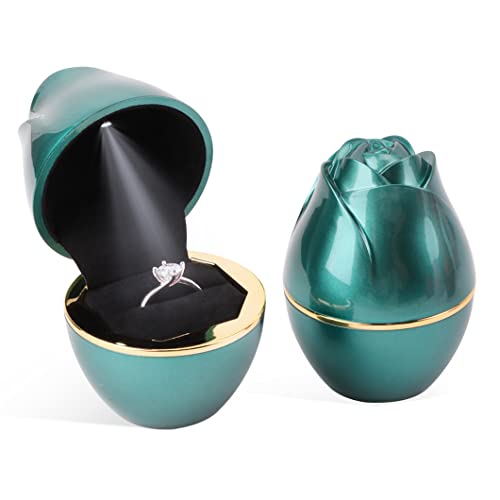 Rolin Roly Ring Box mit LED Licht Rose Grün Ring Schachtel Jewelry Geschenkbox für Ring Schmuckschatullen Vorschlagen Ringkasten Hochzeit Verlobungsring Rolin Roly Ring Box mit LED Licht Rose Grün Ring Schachtel Jewelry Geschenkbox für Ring Schmuckschatullen Vorschlagen Ringkasten Hochzeit Verlobungsring von Rolin Roly