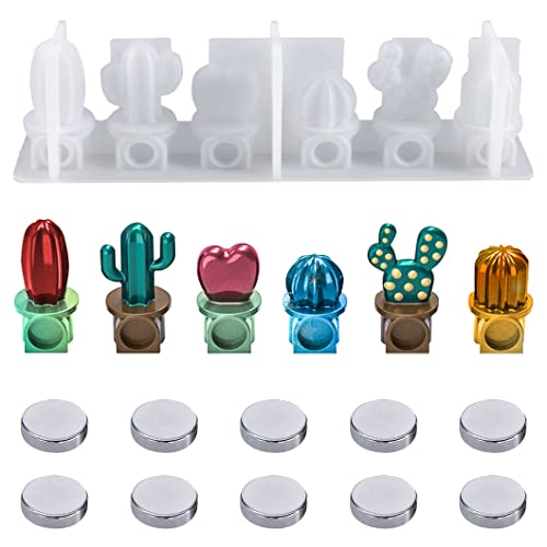 Rolin Roly Silikonform Kaktus Pflanze Epoxidharz Formen Cactus Resin Mould 3DTopfpflanzen Silikonformen mit 10Magneten für Heimdekoration DIY Kühlschrank Ornamente Rolin Roly Silikonform Kaktus Pflanze Epoxidharz Formen Cactus Resin Mould 3DTopfpflanzen Silikonformen mit 10Magneten für Heimdekoration DIY Kühlschrank Ornamente von Rolin Roly