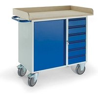 Rollcart Werkstattwagen blau 6 Schubladen von Rollcart