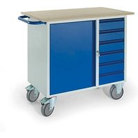 Rollcart Werkstattwagen blau 6 Schubladen von Rollcart