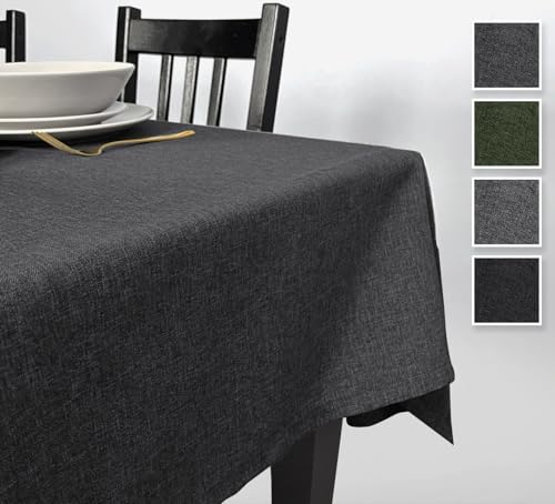 Rollmayer Hersteller abwaschbar Tischdecke Wasserabweisend/Lotuseffekt (Melange Grau 68, 140x140cm) Leinenoptik Tischtuch mit pflegeleicht Fleckschutz, Quadratisch, 4 Farbe & Größe wählbar von Rollmayer