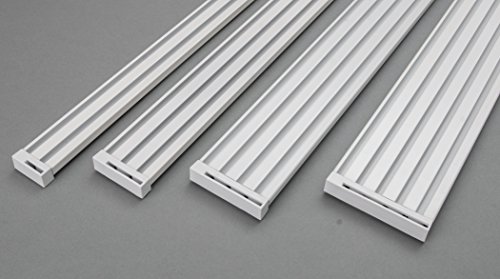 ROLLMAYER glänzend Weiß Gardinenschiene ALU 2, 3, 4, 5-läufig Deckenbefestigung (2-läufig, 120cm - mit Ösengleiter) Aluminium Vorhangschiene für Schiebevorhang Vorhang, Gardinen von Rollmayer