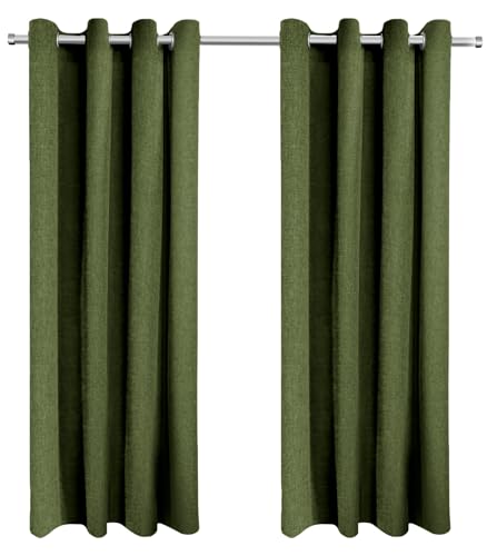 Rollmayer 2er Pack Vorhänge mit Ösen. Gardinen für Schlafzimmer, Kinderzimmer, Wohnzimmer, Hotelvorhänge, Hochwertige Vorhänge zu attraktiven Preisen(Melange Grün 333, 140x215 cm - BxH) von Rollmayer