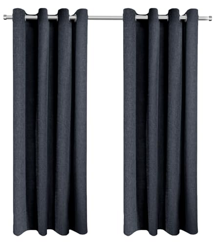 Rollmayer 2er Pack Vorhänge mit Ösen. Gardinen für Schlafzimmer, Kinderzimmer, Wohnzimmer, Hotelvorhänge, Hochwertige Vorhänge zu attraktiven Preisen(Melange Aschgrau 20, 140x150 cm - BxH) von Rollmayer
