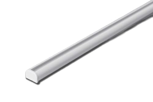 Rollmayer Aluminium Gardinenschiene Mini im Weiß mit Deckenbefestigung (nur Gardinenschiene, 560cm) glänzend 1-läufig Vorhangschiene Innenlaufschiene für Schiebevorhänge, Gardinen und Vorhänge von Rollmayer