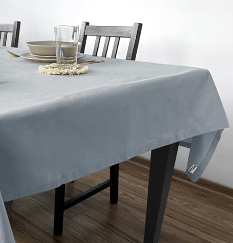 Rollmayer Tischdecke Tischtuch Tischwäsche Gastronomie Kollektion Velvet Uni einfarbig pflegeleicht waschbar (Hellgrau 218, 140x200cm) von Rollmayer