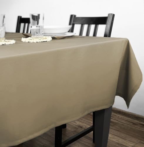 Rollmayer Tischdecke Tischtuch Tischwäsche Gastronomie Kollektion Vivid Uni einfarbig pflegeleicht waschbar(Beige 3, 110x110cm) von Rollmayer