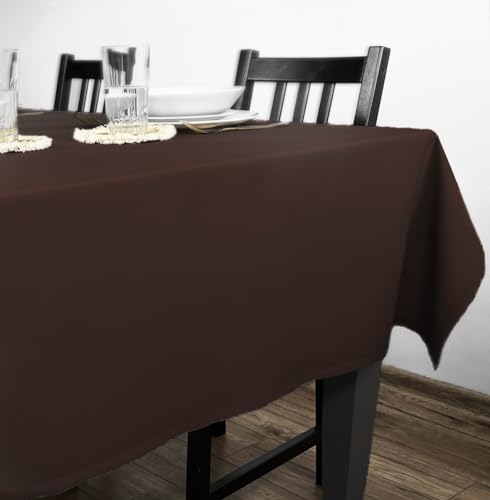 Rollmayer Tischdecke Tischtuch Tischwäsche Gastronomie Kollektion Vivid Uni einfarbig pflegeleicht waschbar(Braun 28, 120x120cm) von Rollmayer