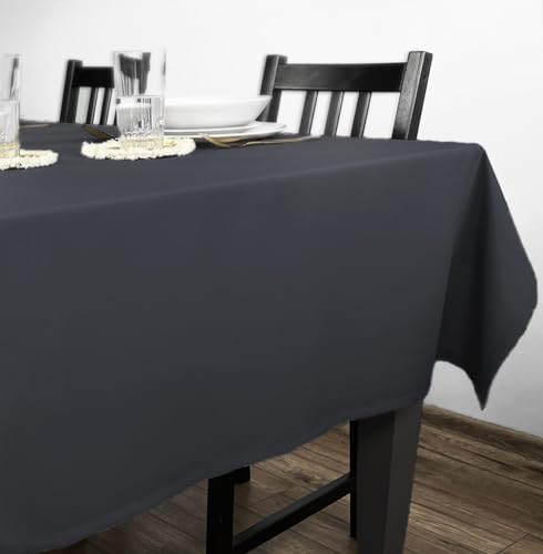 Rollmayer Tischdecke Tischtuch Tischwäsche Gastronomie Kollektion Vivid Uni einfarbig pflegeleicht waschbar(Dunkel Grafit 61, 140x280cm) von Rollmayer