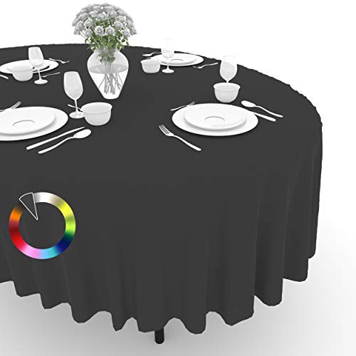 Rollmayer Tischdecke Tischtuch Tischwäsche Gastronomie Kollektion Vivid Uni einfarbig pflegeleicht waschbar(Dunkel Grafit 61, Oval 140x260cm) von Rollmayer