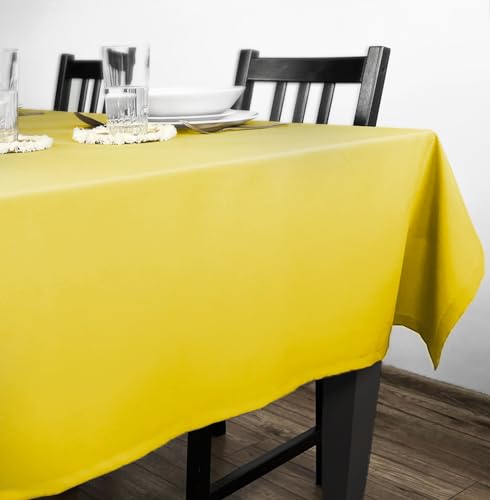 Rollmayer Tischdecke Tischtuch Tischläufer Tischwäsche Gastronomie Kollektion Vivid Uni einfarbig pflegeleicht waschbar (Gelb 5, 120x220cm) von Rollmayer
