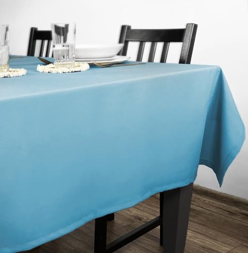 Rollmayer Tischdecke Tischtuch Tischwäsche Gastronomie Kollektion Vivid Uni einfarbig pflegeleicht waschbar 21 Farben zur Auswahl, Produkt für den täglichen Gebrauch(Himmelblau 14, 140x200cm) von Rollmayer