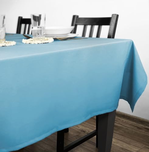 Rollmayer Tischdecke Tischtuch Tischläufer Tischwäsche Gastronomie Kollektion Vivid Uni einfarbig pflegeleicht waschbar (Himmelblau 14, 140x240cm) von Rollmayer