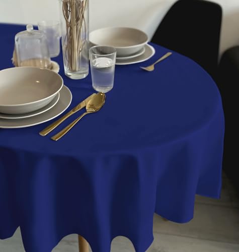 Rollmayer Tischdecke Tischtuch Tischwäsche Gastronomie Kollektion Vivid Uni einfarbig pflegeleicht waschbar(Kornblume Farbe 15, Oval 140x260cm) von Rollmayer