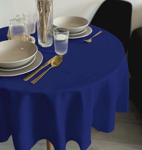 Rollmayer Tischdecke Tischtuch Tischwäsche Gastronomie Kollektion Vivid Uni einfarbig pflegeleicht waschbar(Kornblume Farbe 15, Rund Ø 100cm) von Rollmayer