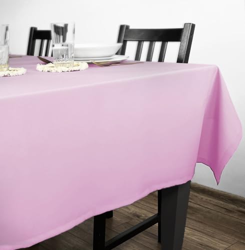 Rollmayer Tischdecke Tischtuch Tischwäsche Gastronomie Kollektion Vivid Uni einfarbig pflegeleicht waschbar(Pastellrosa 50, 140x200cm) von Rollmayer