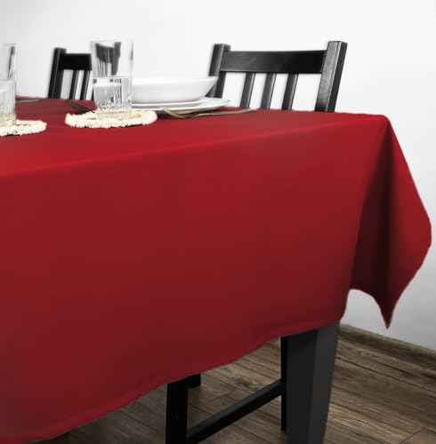 Rollmayer Tischdecke Tischtuch Tischwäsche Gastronomie Kollektion Vivid Uni einfarbig pflegeleicht waschbar(Rot 12, 100x100cm) von Rollmayer