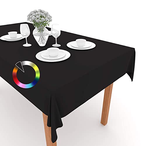 Rollmayer Tischdecke Tischtuch Tischwäsche Gastronomie Kollektion Vivid Uni einfarbig pflegeleicht waschbar(Schwarz 34, 100x100cm) von Rollmayer