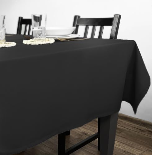 Rollmayer Tischdecke Tischtuch Tischläufer Tischwäsche Gastronomie Kollektion Vivid Uni einfarbig pflegeleicht waschbar (Schwarz 34, 120x160cm) von Rollmayer