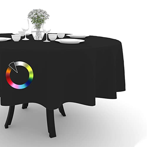 Rollmayer Tischdecke Tischtuch Tischläufer Tischwäsche Gastronomie Kollektion Vivid Uni einfarbig pflegeleicht waschbar (Schwarz 34, Rund Ø 120cm) von Rollmayer