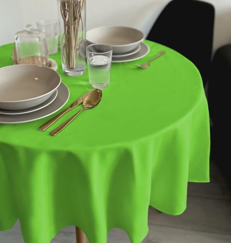 Rollmayer Tischdecke Tischtuch Tischwäsche Gastronomie Kollektion Vivid Uni einfarbig pflegeleicht waschbar(Seladongrün 24, Rund Ø 100cm) von Rollmayer