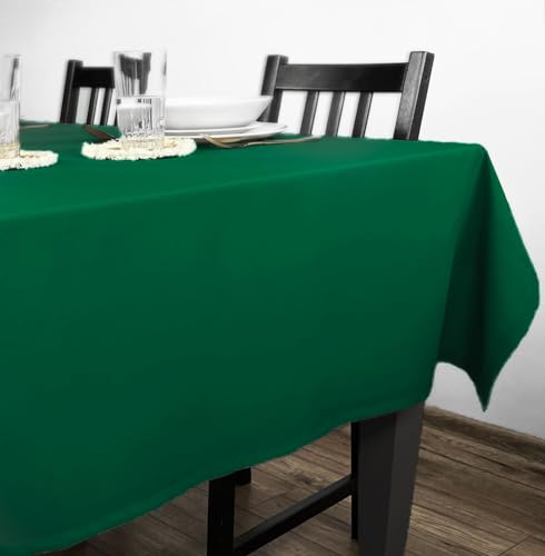 Rollmayer Tischdecke Tischtuch Tischwäsche Gastronomie Kollektion Vivid Uni einfarbig pflegeleicht waschbar 21 Farben zur Auswahl, Produkt für den täglichen Gebrauch(Smaragdgrün 46, 140x300cm) von Rollmayer