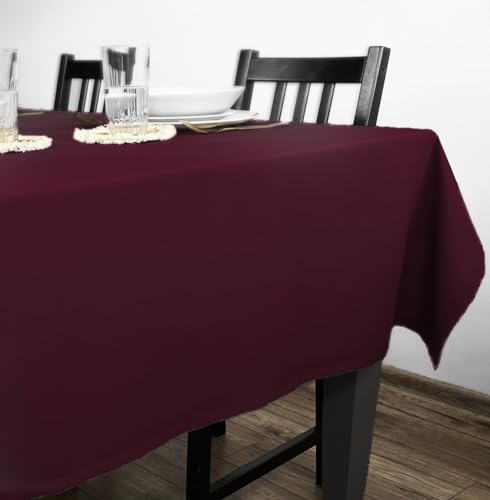 Rollmayer Tischdecke Tischtuch Tischläufer Tischwäsche Gastronomie Kollektion Vivid Uni einfarbig pflegeleicht waschbar (Weinrot 13, 140x300cm) von Rollmayer