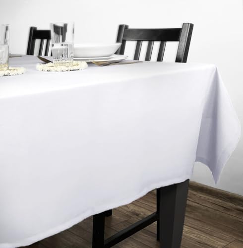 Rollmayer Tischdecke Tischtuch Tischwäsche Gastronomie Kollektion Vivid Uni einfarbig pflegeleicht waschbar(Weiß 1, 130x130cm) von Rollmayer