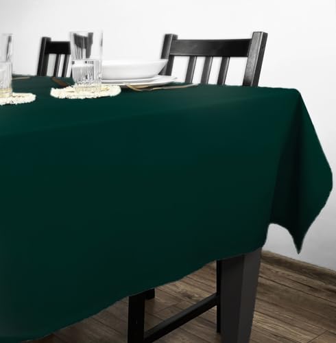 Rollmayer Tischdecke Tischtuch Tischwäsche Gastronomie Kollektion Vivid Uni einfarbig pflegeleicht waschbar (Flaschengrün 26, 110x110cm) von Rollmayer