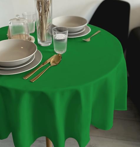 Rollmayer Tischdecke Tischtuch Tischwäsche Gastronomie Kollektion Vivid Uni einfarbig pflegeleicht waschbar (Grün 25, Rund Ø 100cm) von Rollmayer