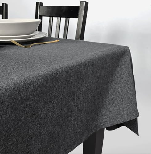 Rollmayer Hersteller abwaschbar Tischdecke Wasserabweisend/Lotuseffekt (Melange Aschgrau 20, 40x120cm) Leinenoptik Tischtuch mit pflegeleicht Fleckschutz, Rechteckig, 4 Farbe & Größe wählbar von Rollmayer