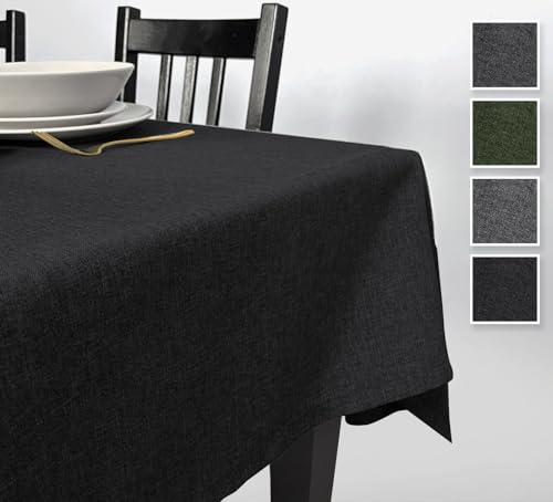 Rollmayer Hersteller abwaschbar Tischdecke Wasserabweisend/Lotuseffekt (Melange Grafit 22, 60x60cm) Leinenoptik Tischtuch mit pflegeleicht Fleckschutz, Quadratisch, 4 Farbe & Größe wählbar von Rollmayer