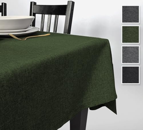 Rollmayer Hersteller abwaschbar Tischdecke Wasserabweisend/Lotuseffekt (Melange Grün 333, 150x280cm) Leinenoptik Tischtuch mit pflegeleicht Fleckschutz, Rechteckig, 4 Farbe & Größe wählbar von Rollmayer