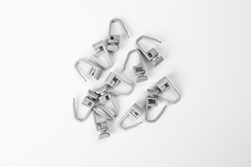Rollmayer glänzend einläufig Gardinenschiene aus Aluminium (100 x Silber Faltenlegehaken) Deckenbefestigung mit SMART-KLICK Montage, Innenlaufschiene für Vorhänge von Rollmayer