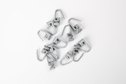Rollmayer glänzend einläufig Gardinenschiene aus Aluminium (100 x Silber Faltenlegehaken) Deckenbefestigung mit SMART-KLICK Montage, Innenlaufschiene für Vorhänge von Rollmayer