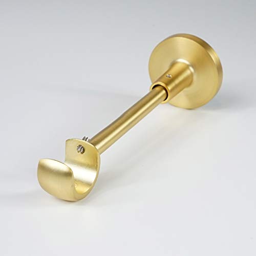 Zubehör für Gardinenstange/Vorhangstange Ø16/19mm / 1-läufig oder 2-läufig (Gold Matt Trägern 1-läufig - Ø19mm Wandbefestigung) von Rollmayer