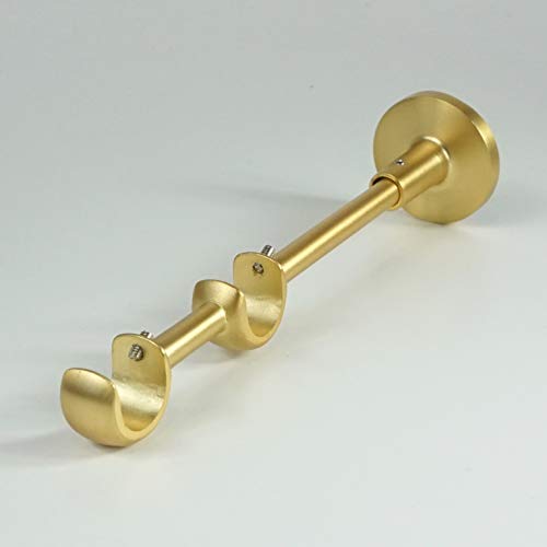 Zubehör für Gardinenstange/Vorhangstange Ø16/19mm / 1-läufig oder 2-läufig (Gold Matt Trägern 2-läufig - Ø19mm Wandbefestigung) von Rollmayer