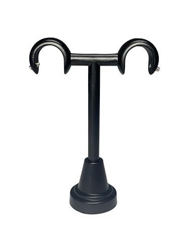 Zubehör für Gardinenstange/Vorhangstange Ø16/19mm / 1-läufig oder 2-läufig (Schwarz Träger 2-läufig - Ø19mm Deckenbefestigung), Teile im 5 Farben! von Rollmayer