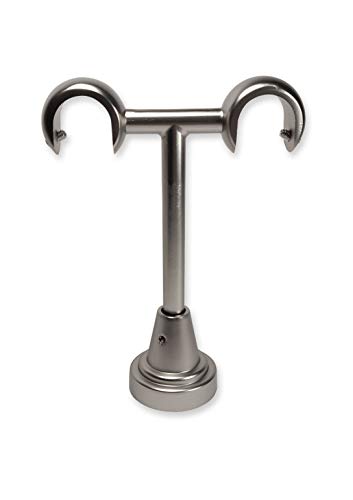Zubehör für Gardinenstange/Vorhangstange Ø16/19mm / 1-läufig oder 2-läufig (Silber Matt Träger 2-läufig - Ø19mm Deckenbefestigung), Teile im 5 Farben! von Rollmayer