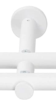 Zubehör für Gardinenstange/Vorhangstange Ø16/19mm / 1-läufig oder 2-läufig (Weiß Matt Trägern 2-läufig - Ø19mm Wandbefestigung) von Rollmayer