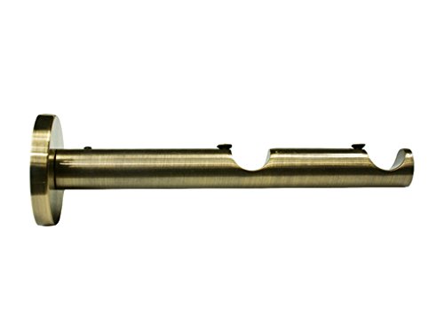 Zubehör für Gardinenstange/Vorhangstange Ø16mm, 1-läufig oder 2-läufig (Antik Gold Trägern 2-läufig - Ø16mm Wandbefestigung) von Rollmayer
