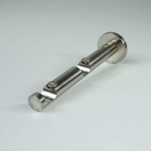 Zubehör für Gardinenstange/Vorhangstange Ø16mm, 1-läufig oder 2-läufig (Edelstahl Trägern 2-läufig - Ø16mm Wandbefestigung) von Rollmayer