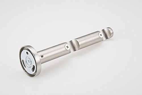 Zubehör für Gardinenstange/Vorhangstange Ø16mm, 1-läufig oder 2-läufig (Silber Matt Trägern 2-läufig - Ø16mm Wandbefestigung) von Rollmayer